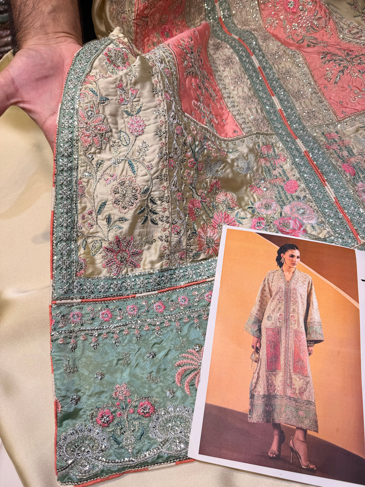 ETHNC SILK KAFTAN 2PC E-1210 STICHED (Delivery Time 10 to 15 Days)