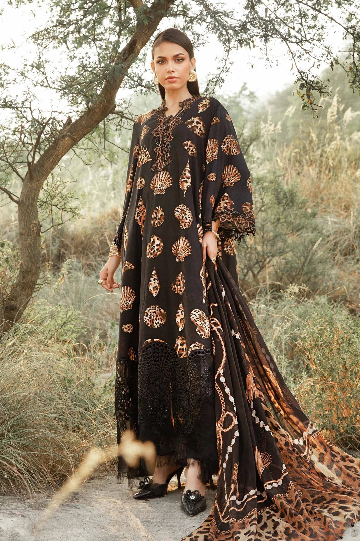KHADDAR PRINT 3 PC UNSTICHED KH BLACK 2