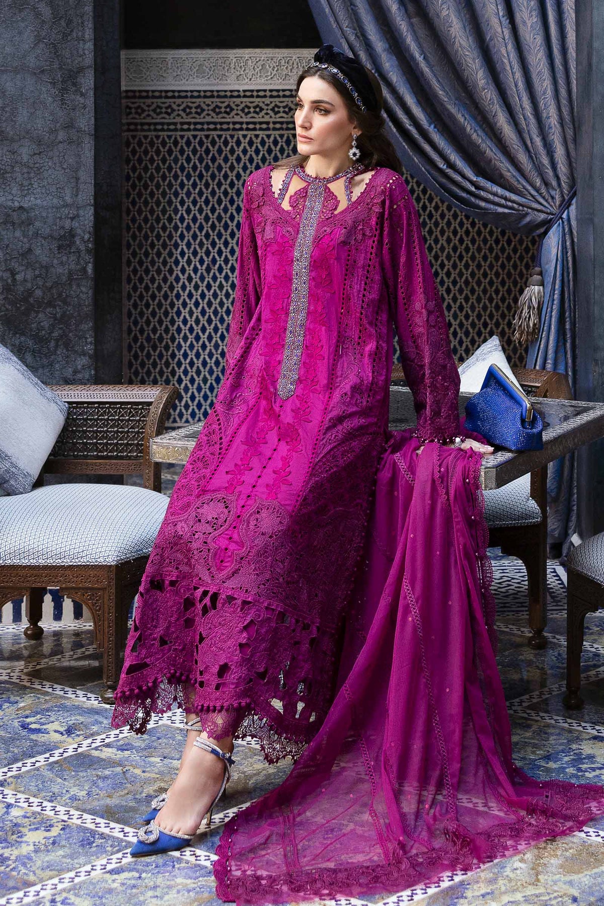MARIA.B LAWN D-2502 MAGENTA