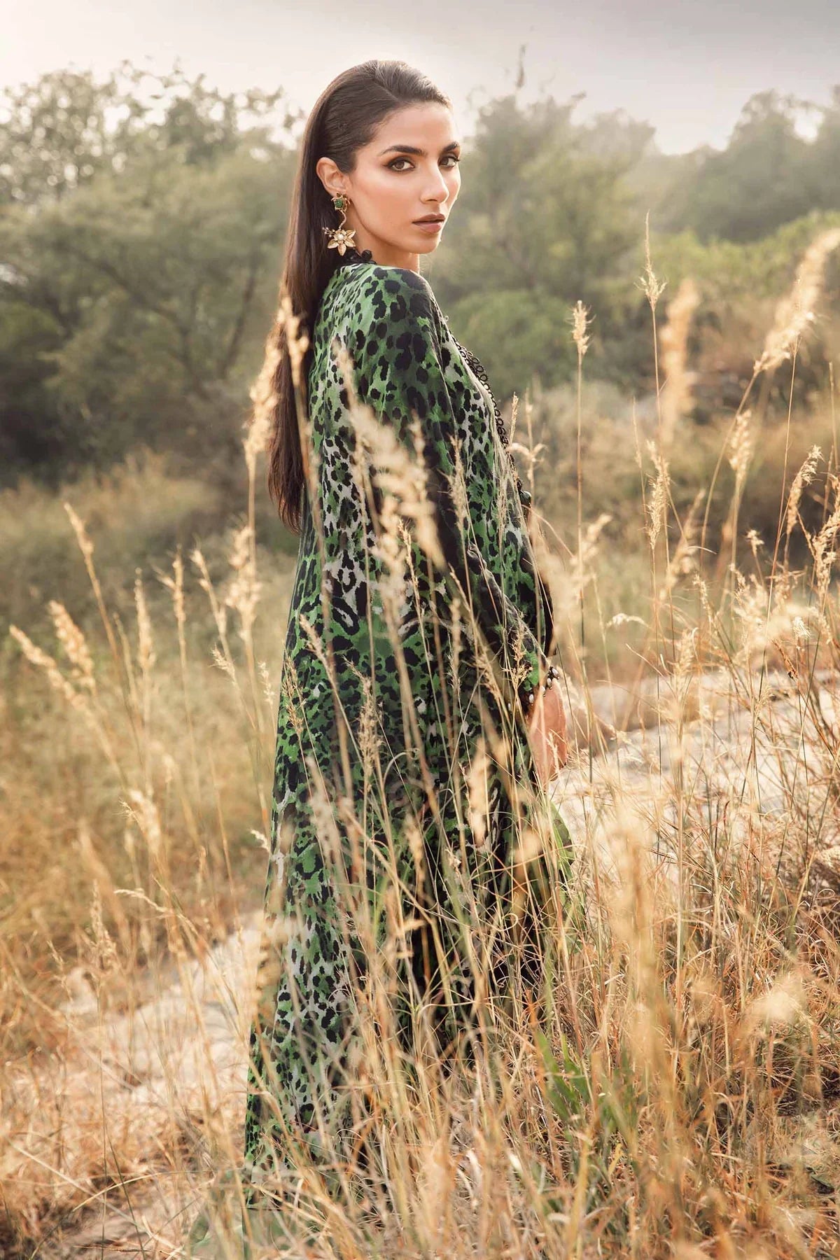 KHADDAR PRINT 3 PC UNSTICHED KH GREEN