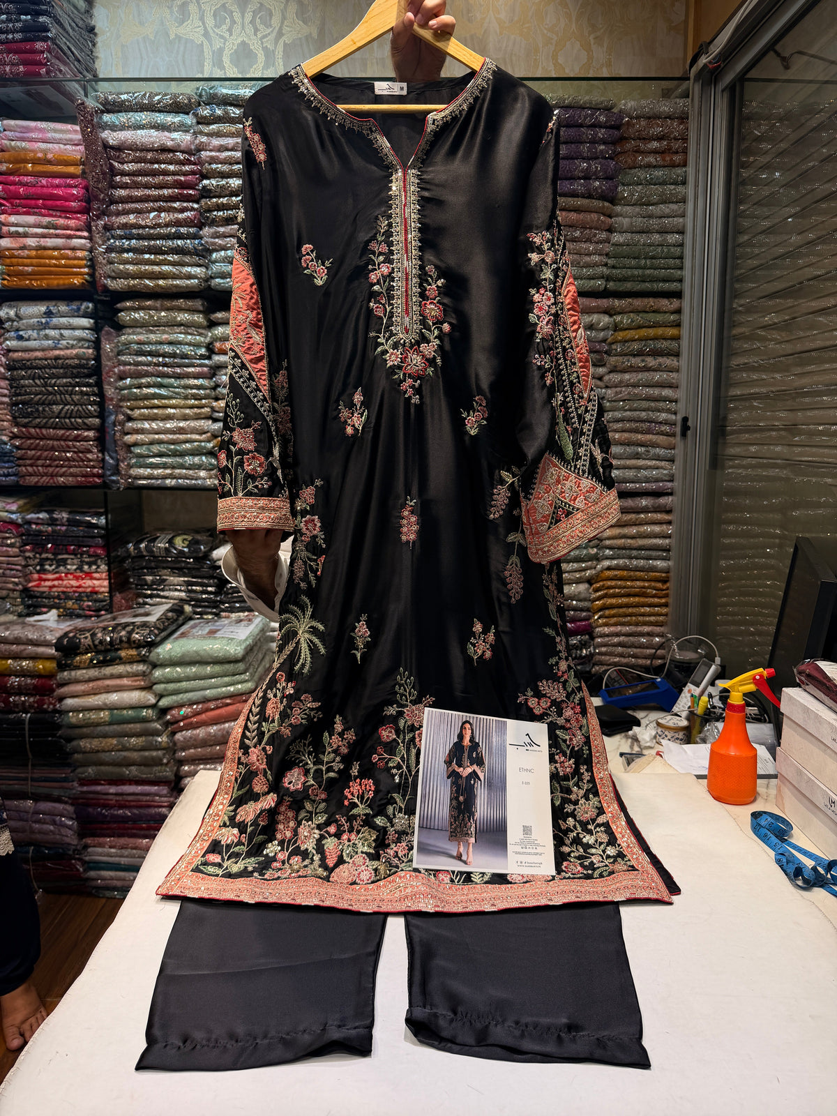 ETHNC SILK KAFTAN 2PC E-1135 STICHED (Delivery Time 10 to 15 Days)