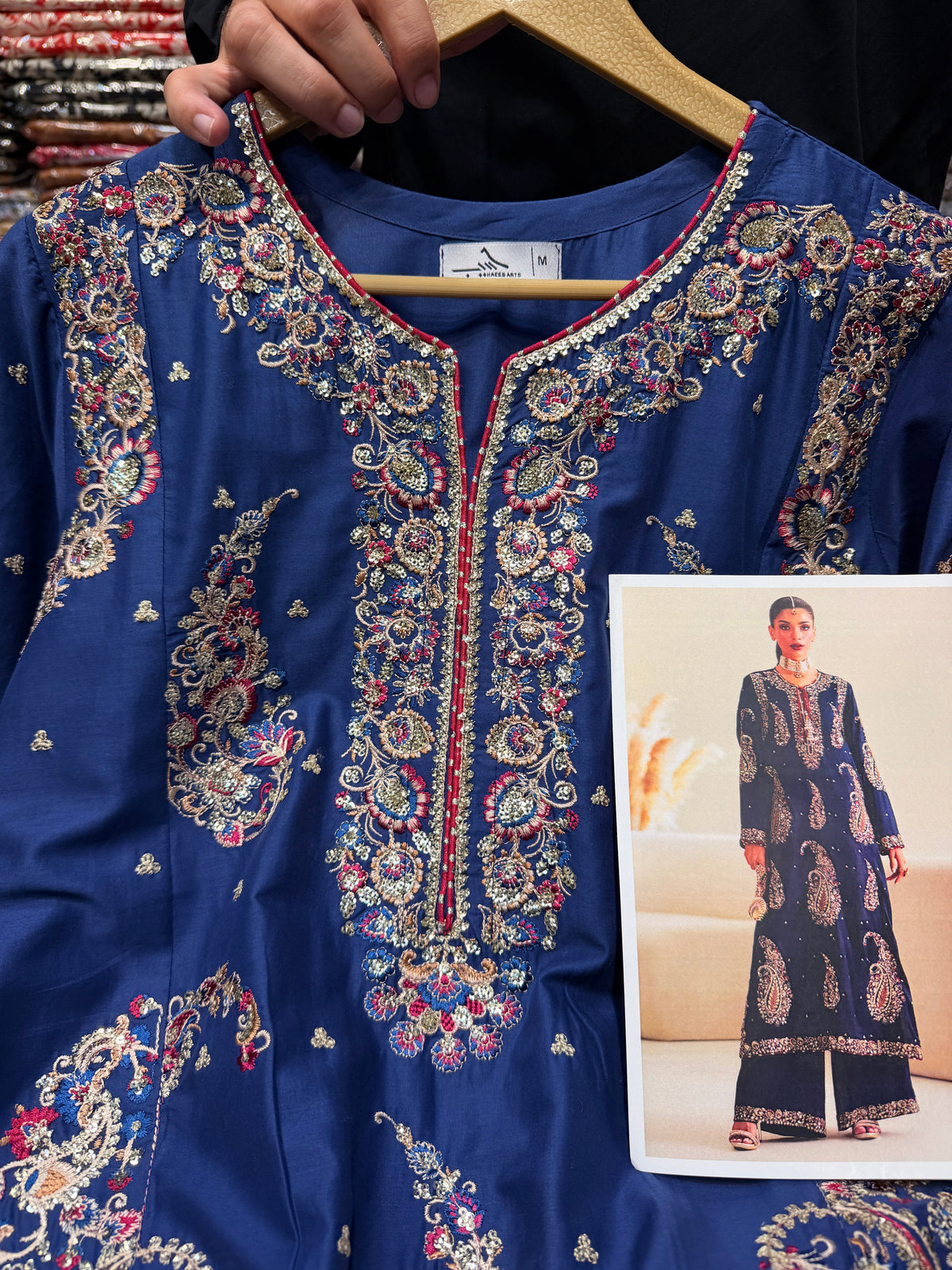 ETHNC KURTA SET 2PC E-623 COBALT