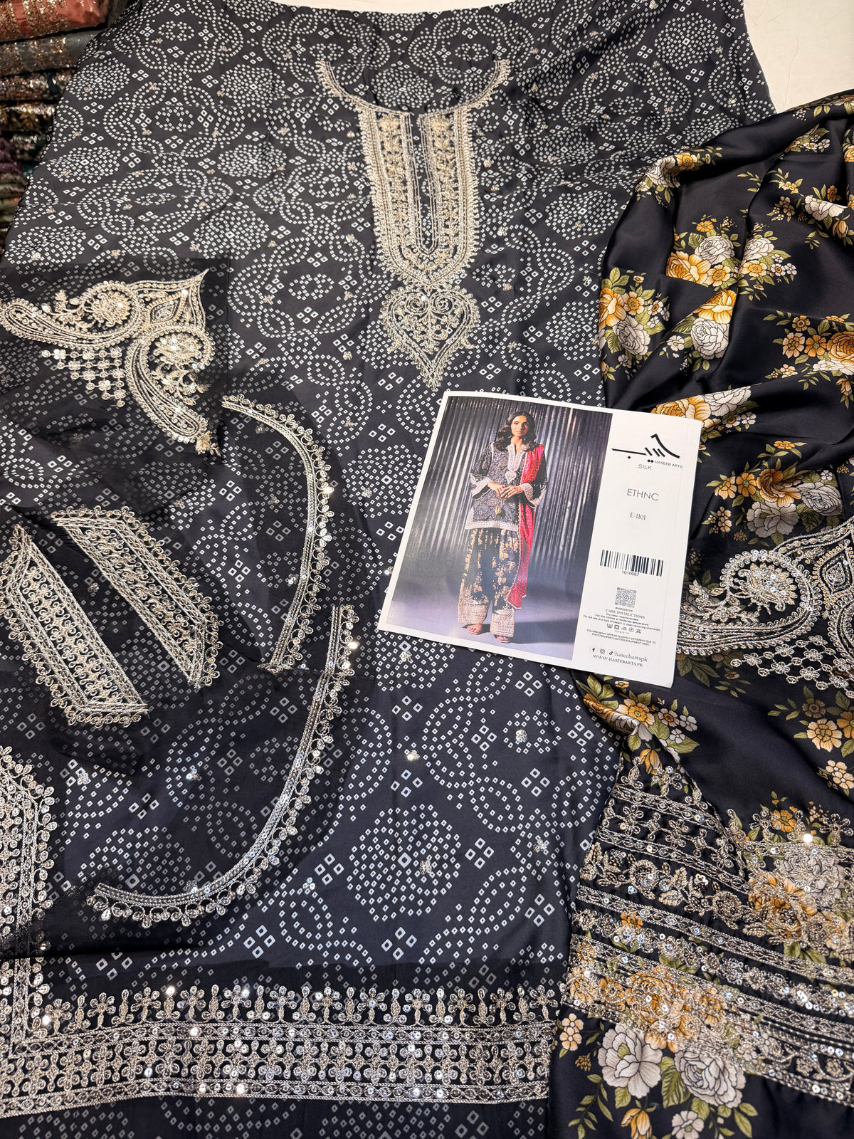ETHNC SILK E-1101 3PC UNSTICHED