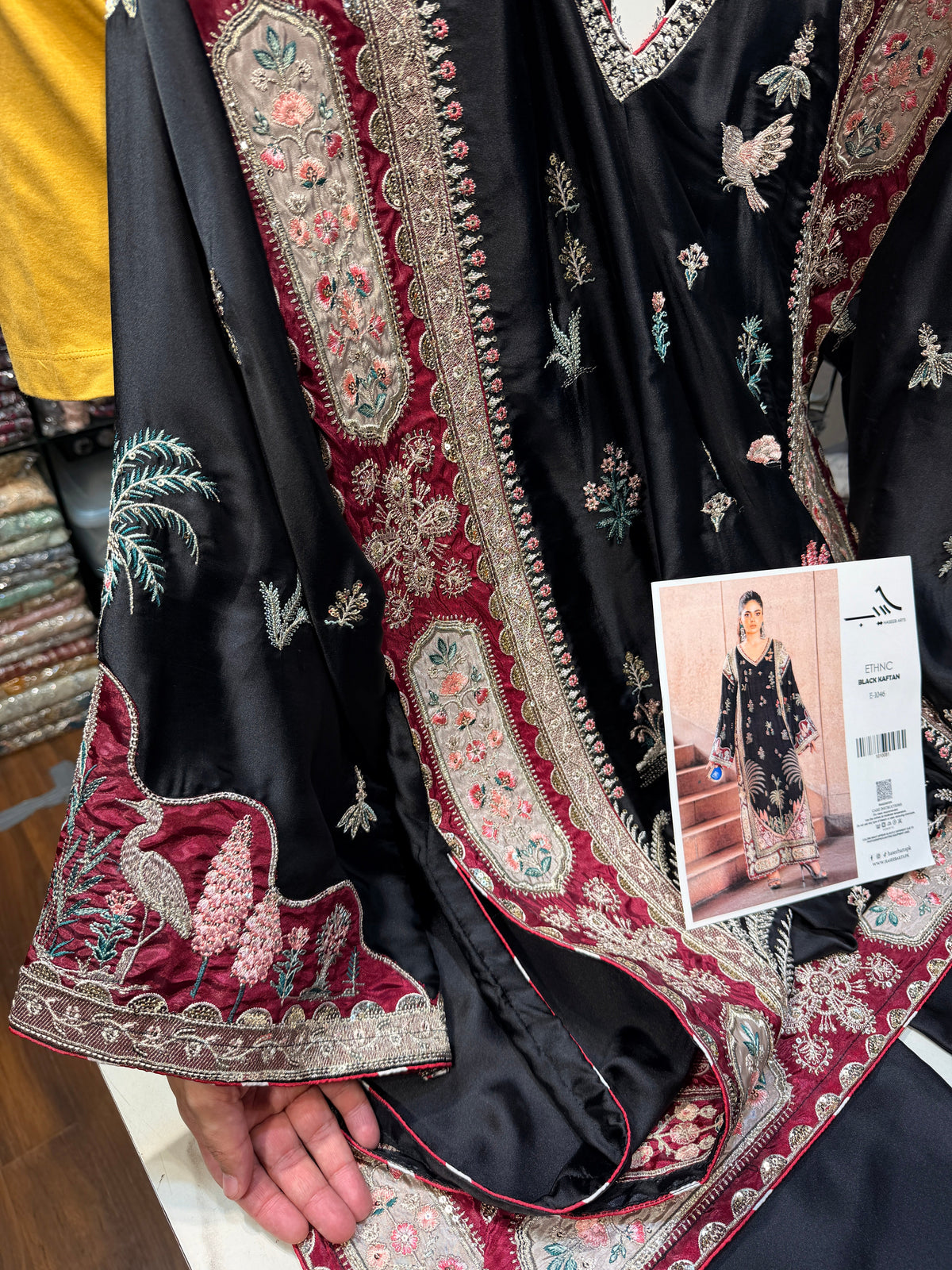 ETHNC SILK KAFTAN 2PC E-1046 STICHED