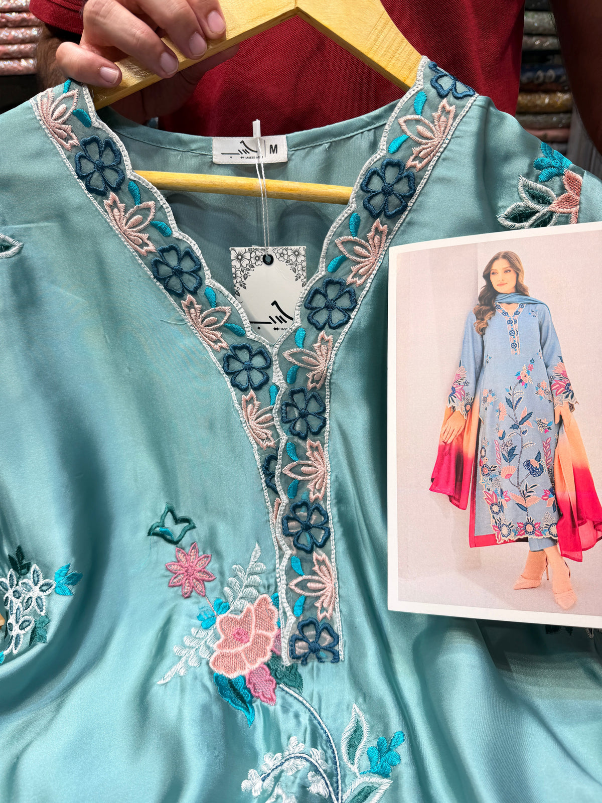 VINTAGE MAHIRA SILK KAFTAN 3PC STICHED (Delivery Time 10 to 15 Days)