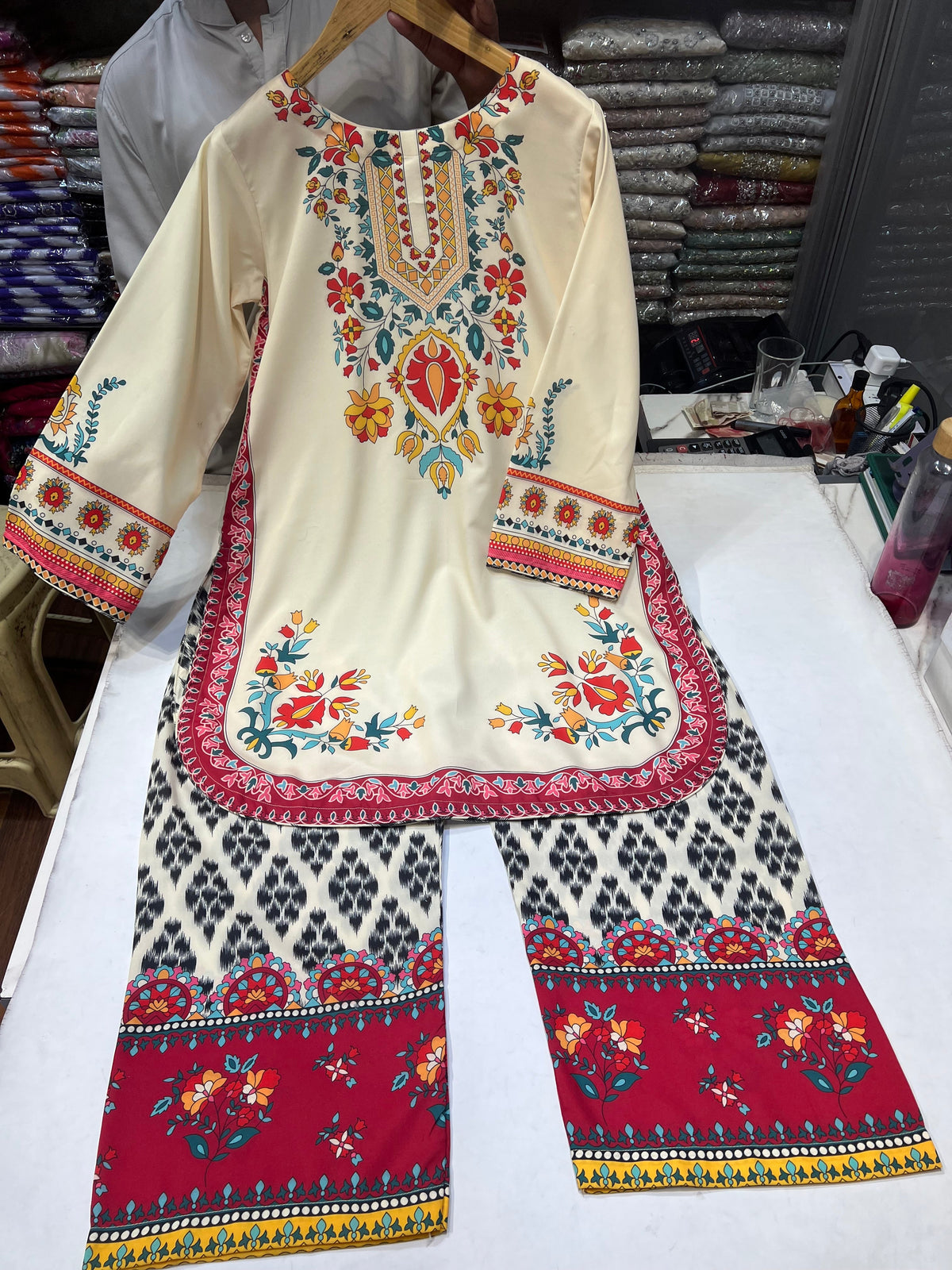 ETHNC SILKY LAWN ZAITOON 2Pc