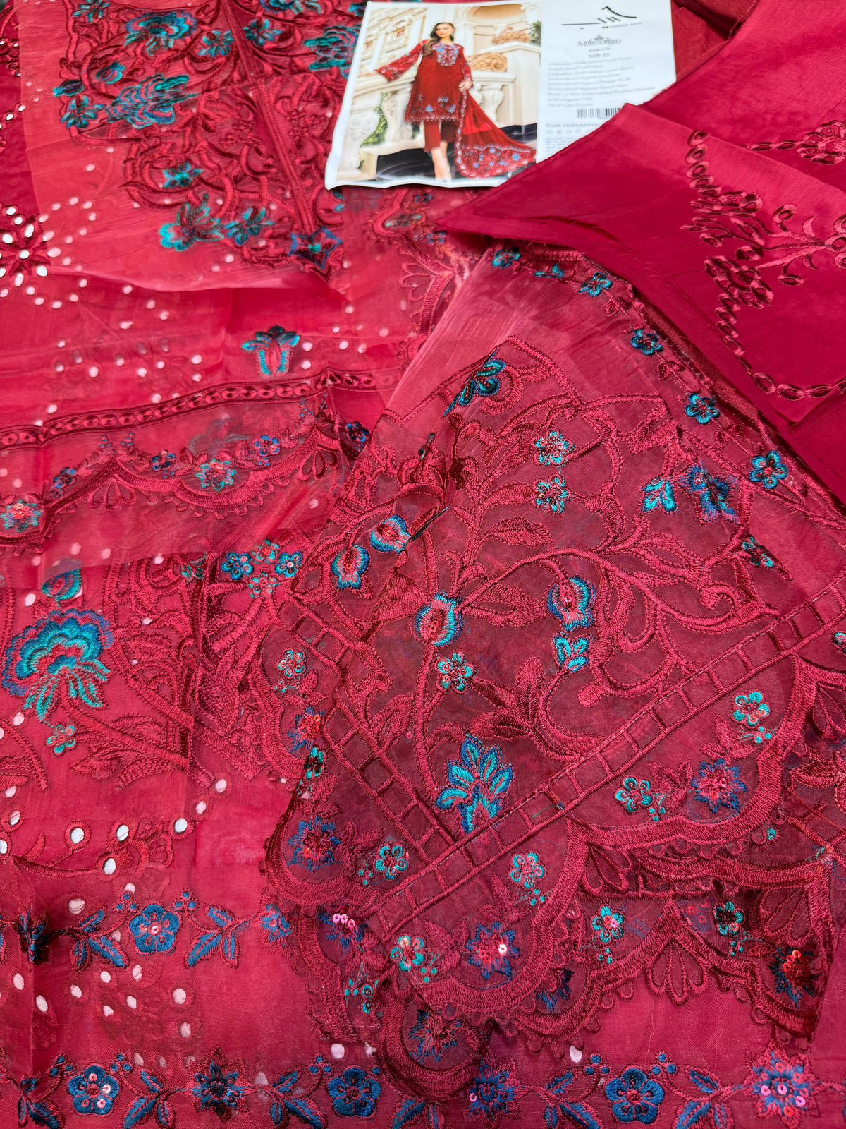 MARIA.B MB 33 MEHROON LAWN 3PC