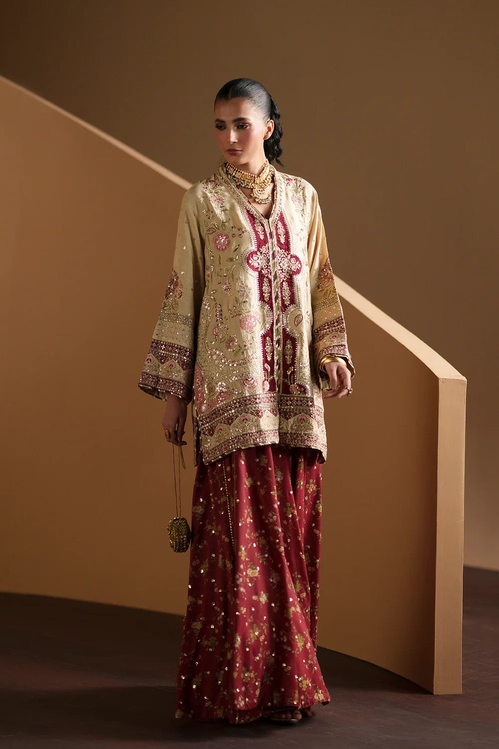 ETHNC SILK  2PC E-1213 STICHED (Delivery Time 10 to 15 Days)