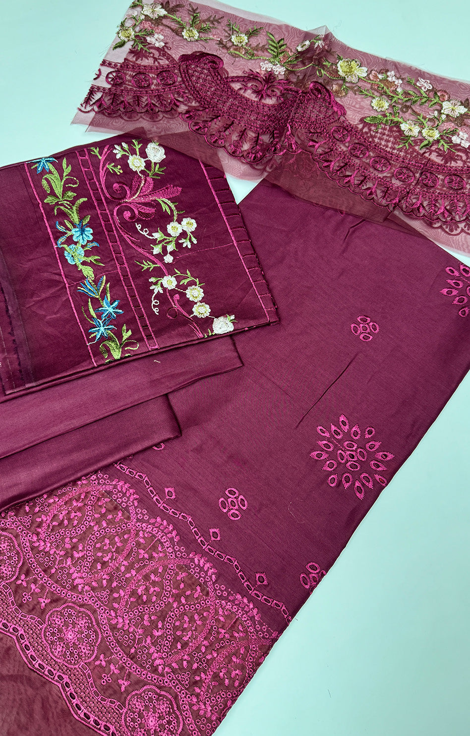 ELAF DARK MEHROON LAWN 2PC