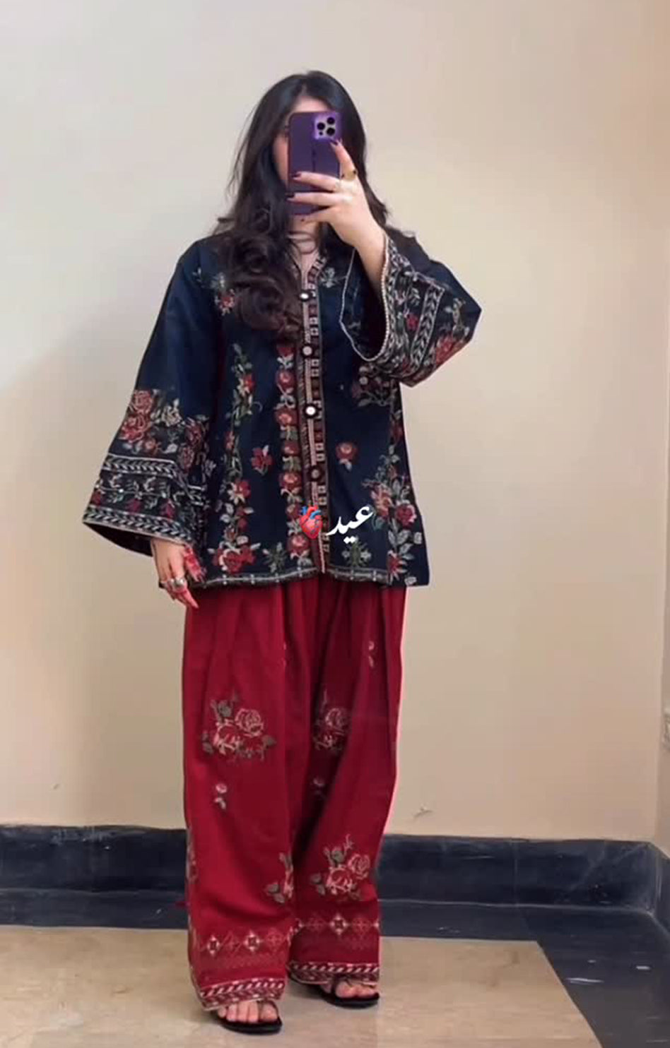 ETHNC BLACK & RED  2PC