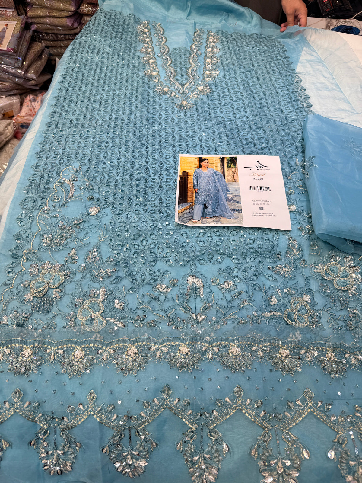 LAILA MISHRA ORGANZA AMAL ICE BLUE