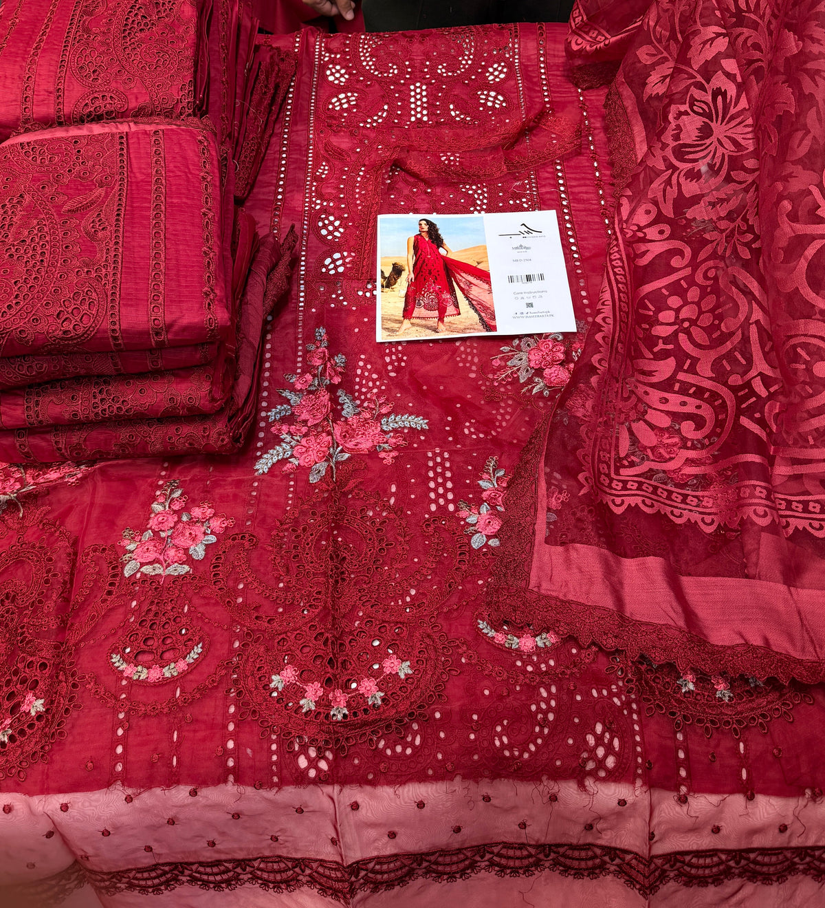 MARIA B MB D-2504 MEROON LAWN