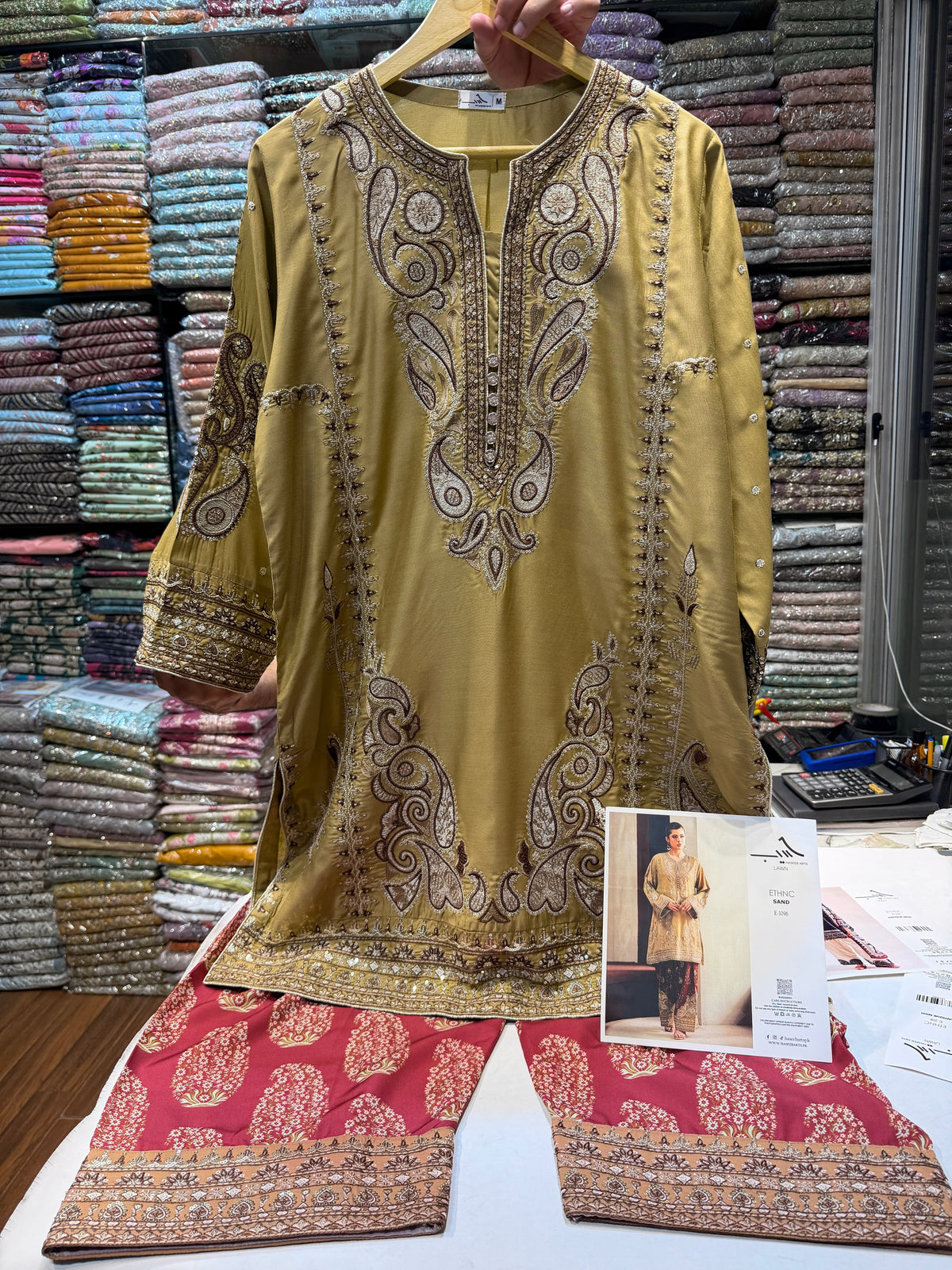 ETHNC KURTA SET E-1096 2PC SAND