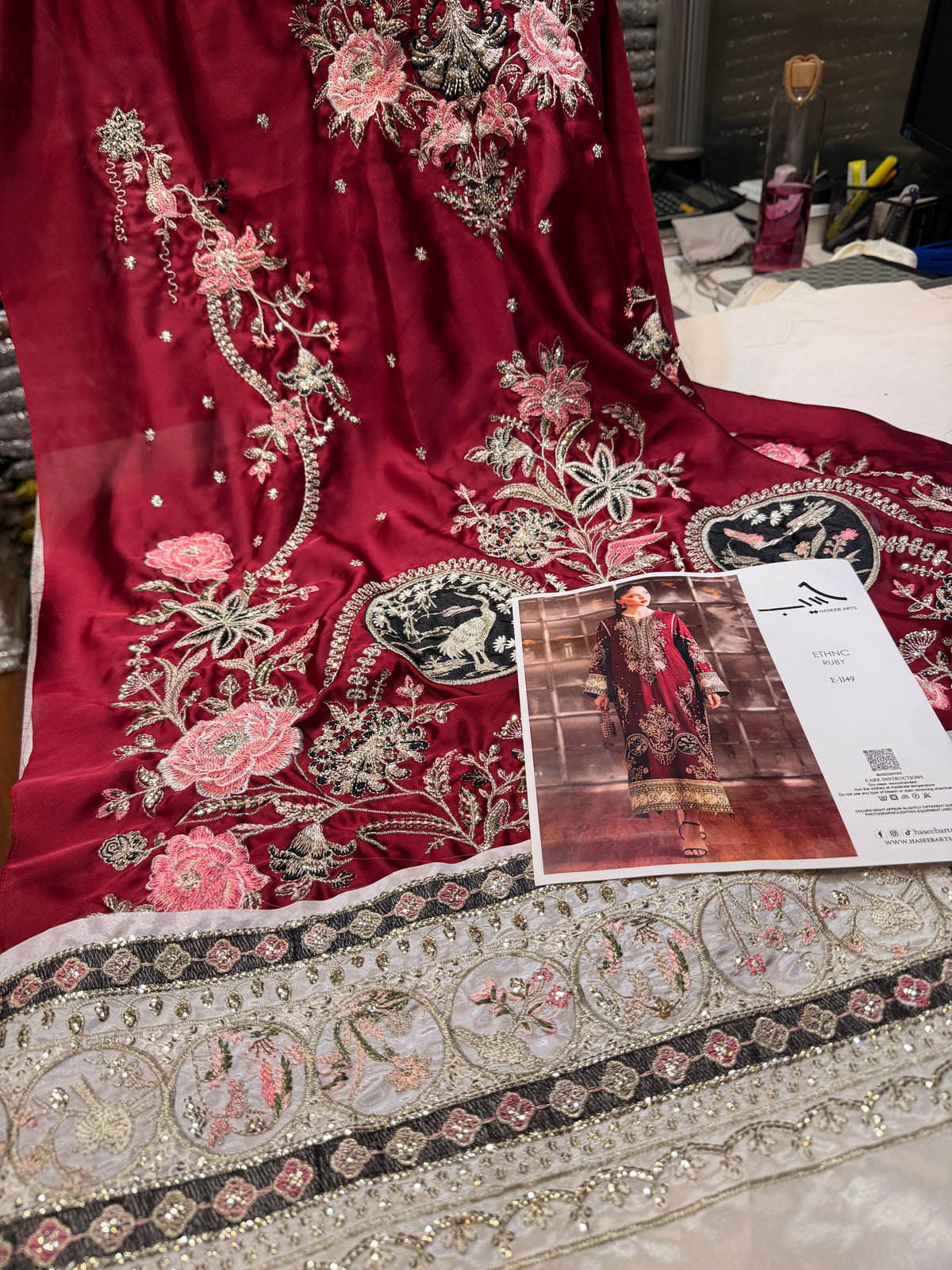 ETHNC SILK E-1149 KAFTAN 2PC