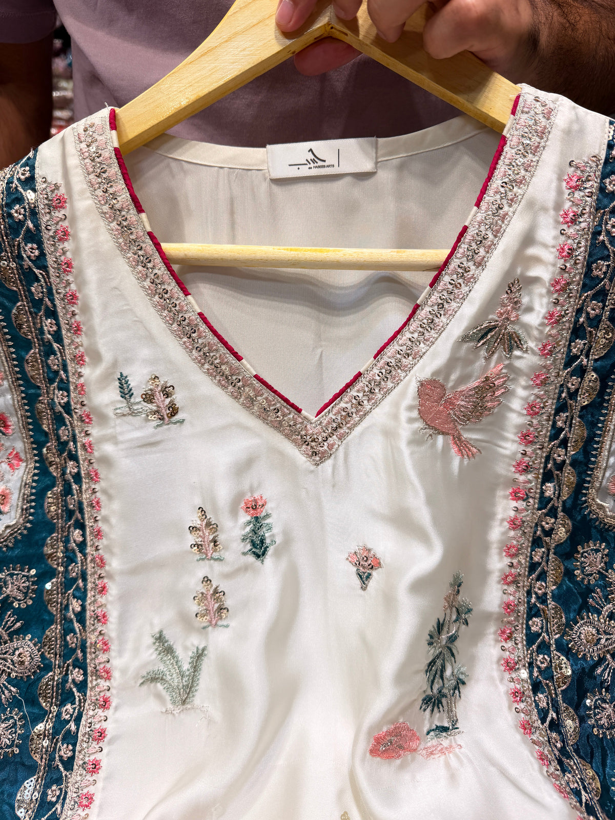 ETHNC SILK KAFTAN 2PC E-1046 STICHED