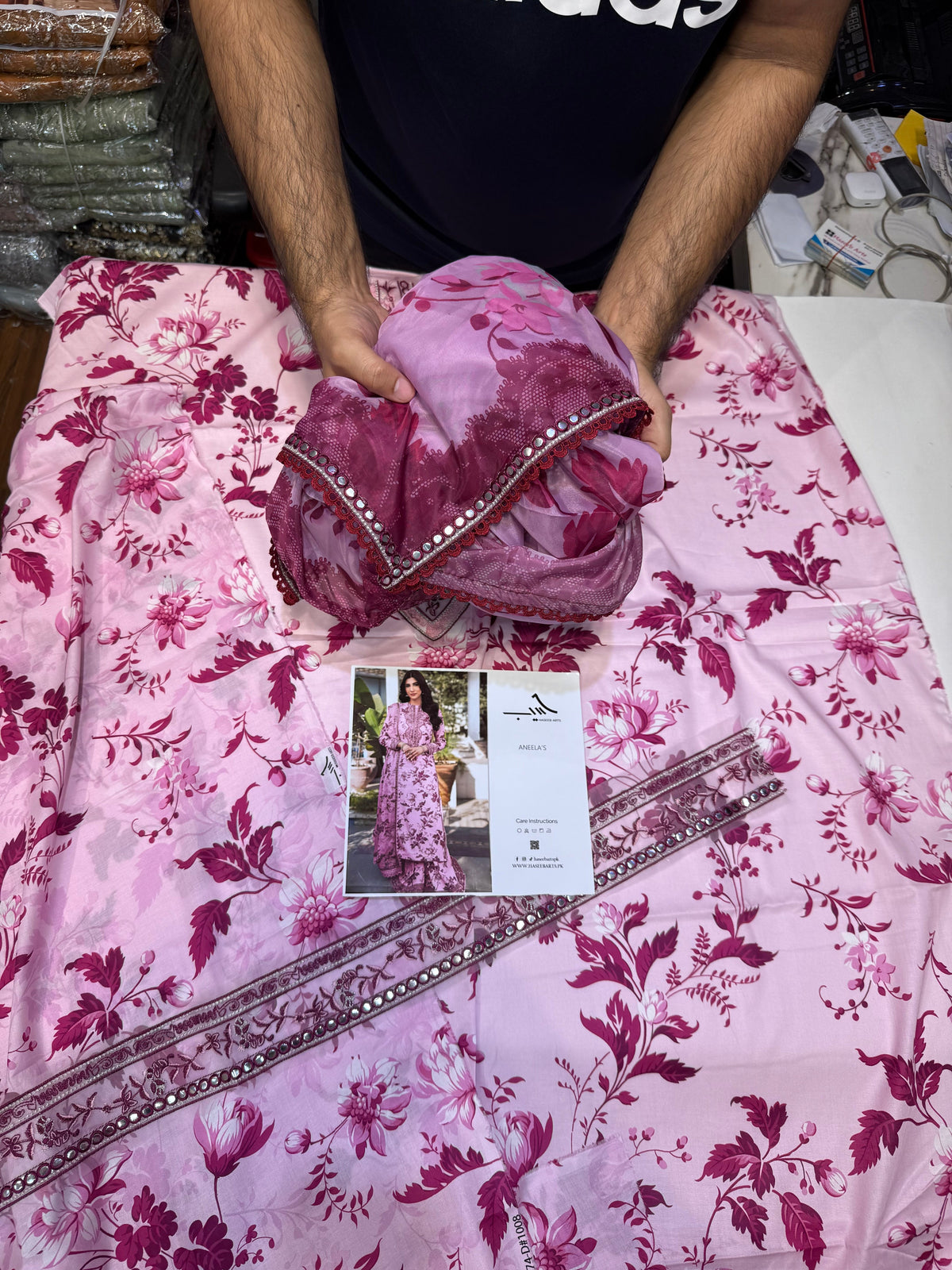 ANEELAS PRINTED LAWN PINK