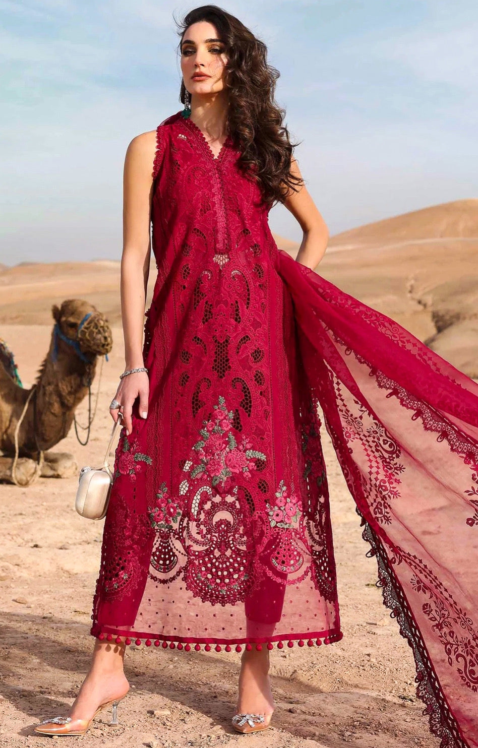 MARIA B MB D-2504 MEROON LAWN