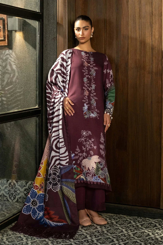 KHADDAR PRINT 3 PC UNSTICHED KH-512A MAROON