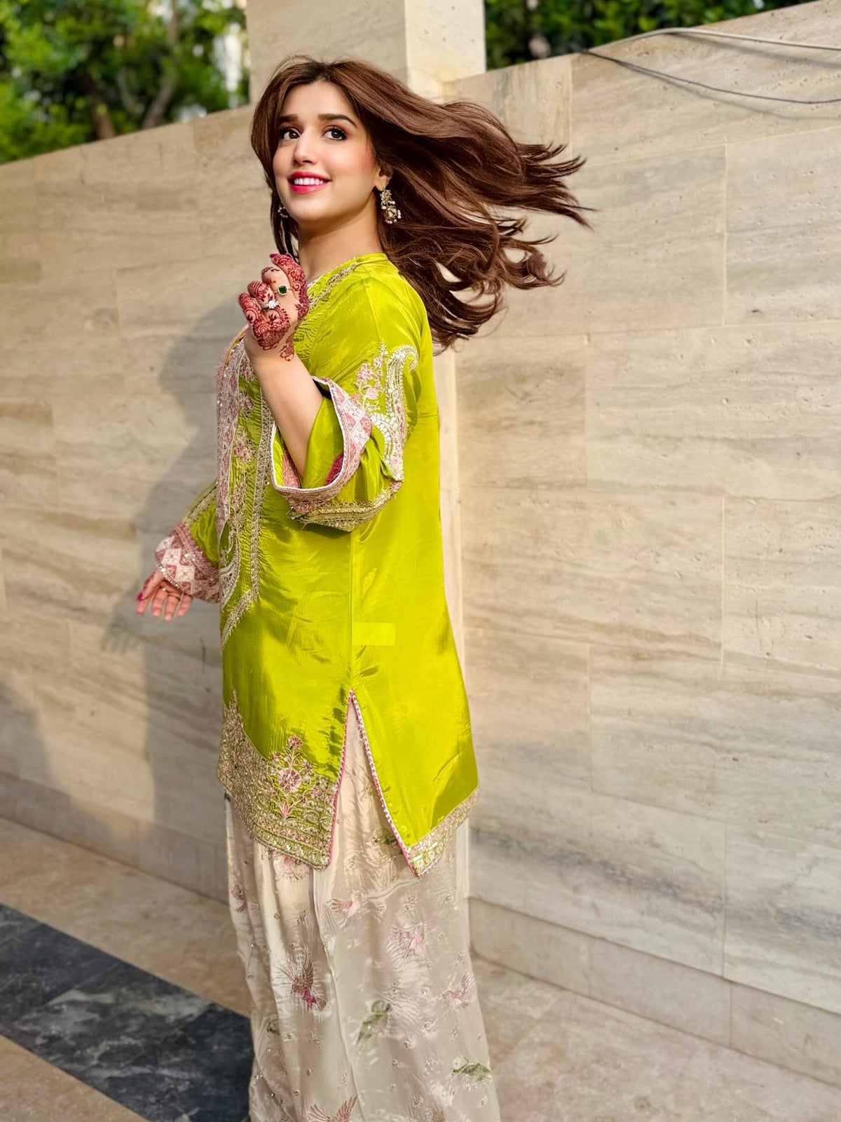 ETHNC KURTA SET 2Pc E-123 LIME