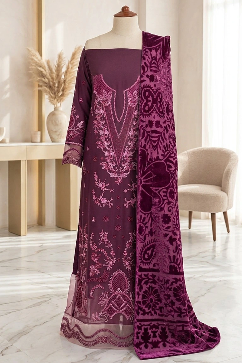 Qalamkar Dhanak Sb02 Palachi Shawl