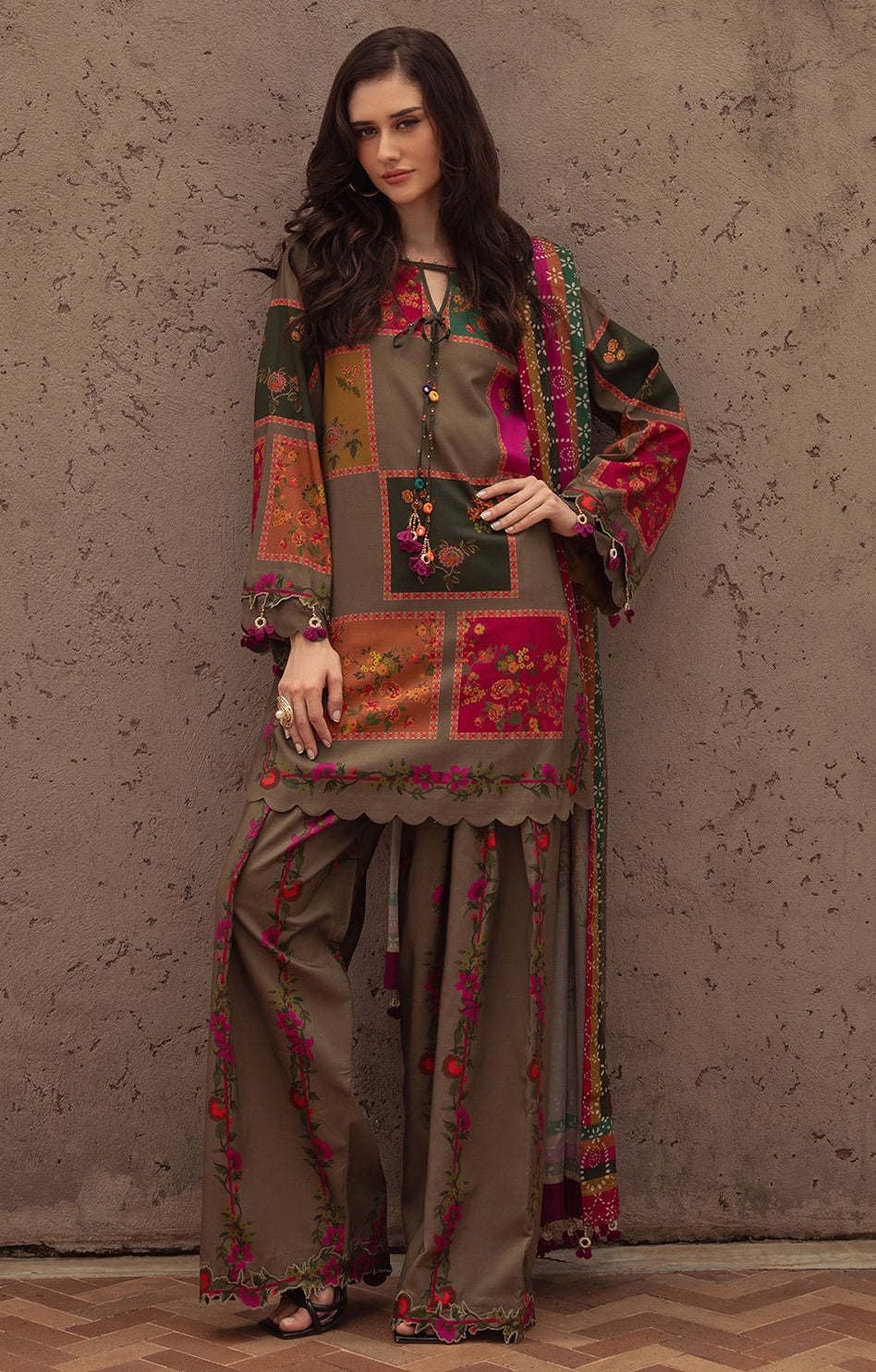 CHARIZMA POLY SILK STICHED 3PC