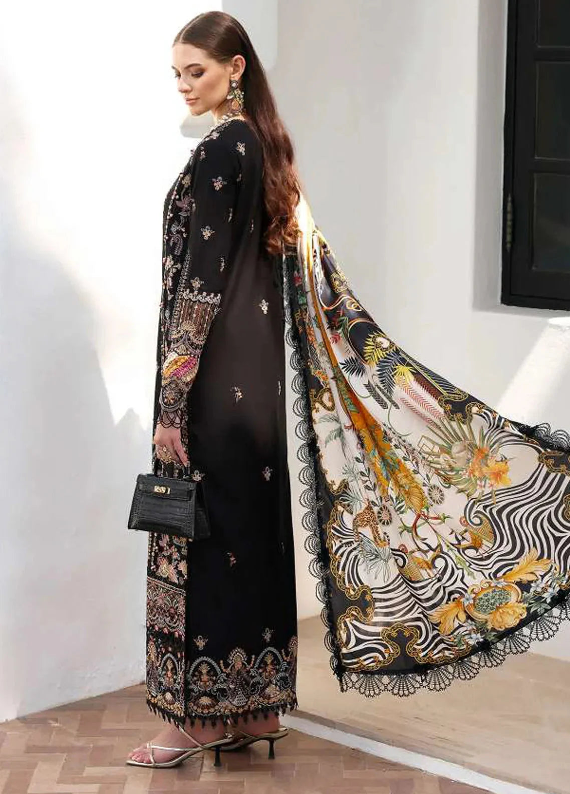 Elysia by Kanwal Malik Embroidered Lawn Suits Unstitched 3 Piece KM24E Noire