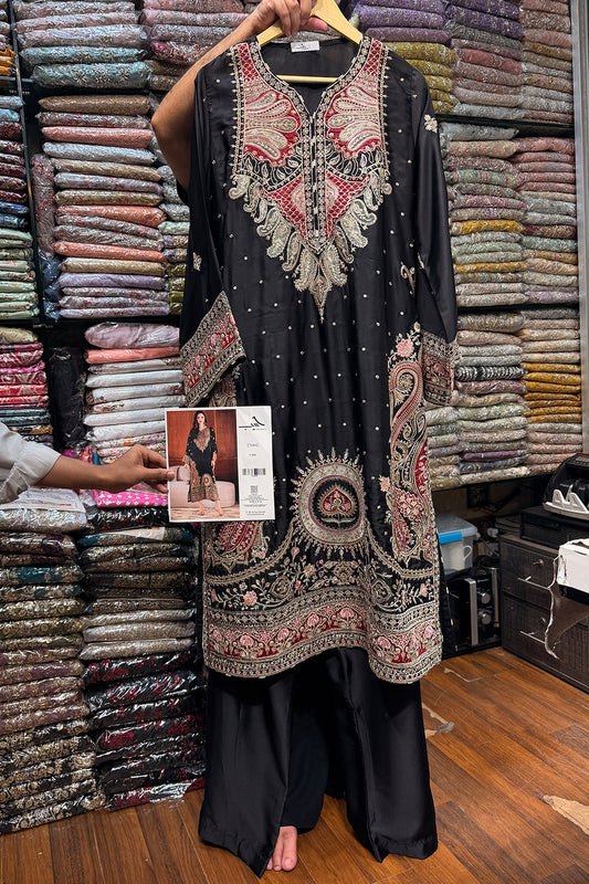 ETHNC SILK E-1098 KAFTAN 2PC ( 10 to 15 Days Delivery Time)