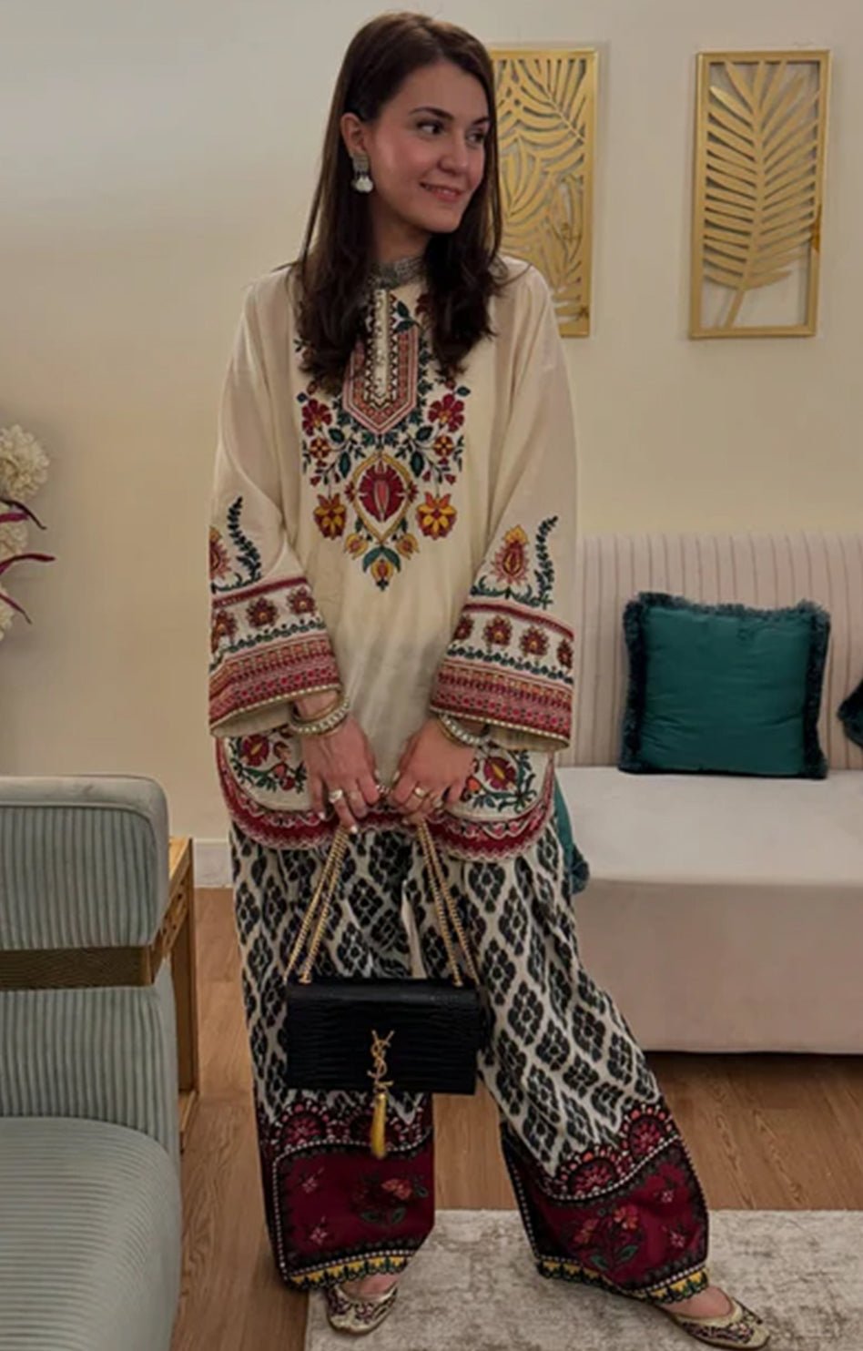 ETHNC SILKY LAWN ZAITOON 2Pc
